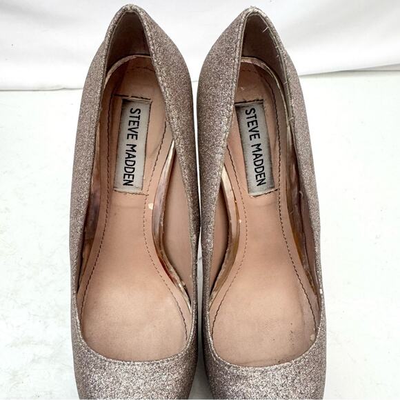 Steve Madden Dejavu Soft Gold Platform Heels Size 6 - Picture 2 of 8
